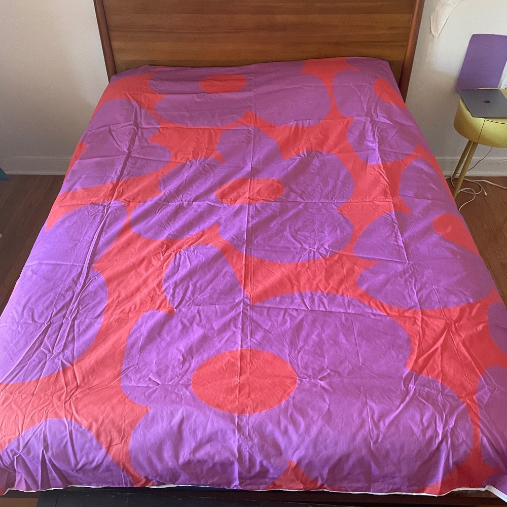 Never used Society6 Purple/Pink flowers Orange/Red by Pivi Vikstrm Duvet Cover